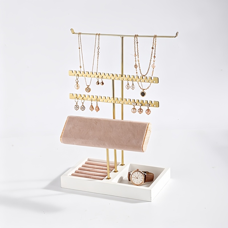 4-Layer Jewelry Storage Rack with Tray